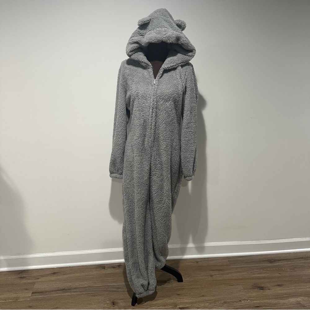 Cozy Gray Hooded Onesie
